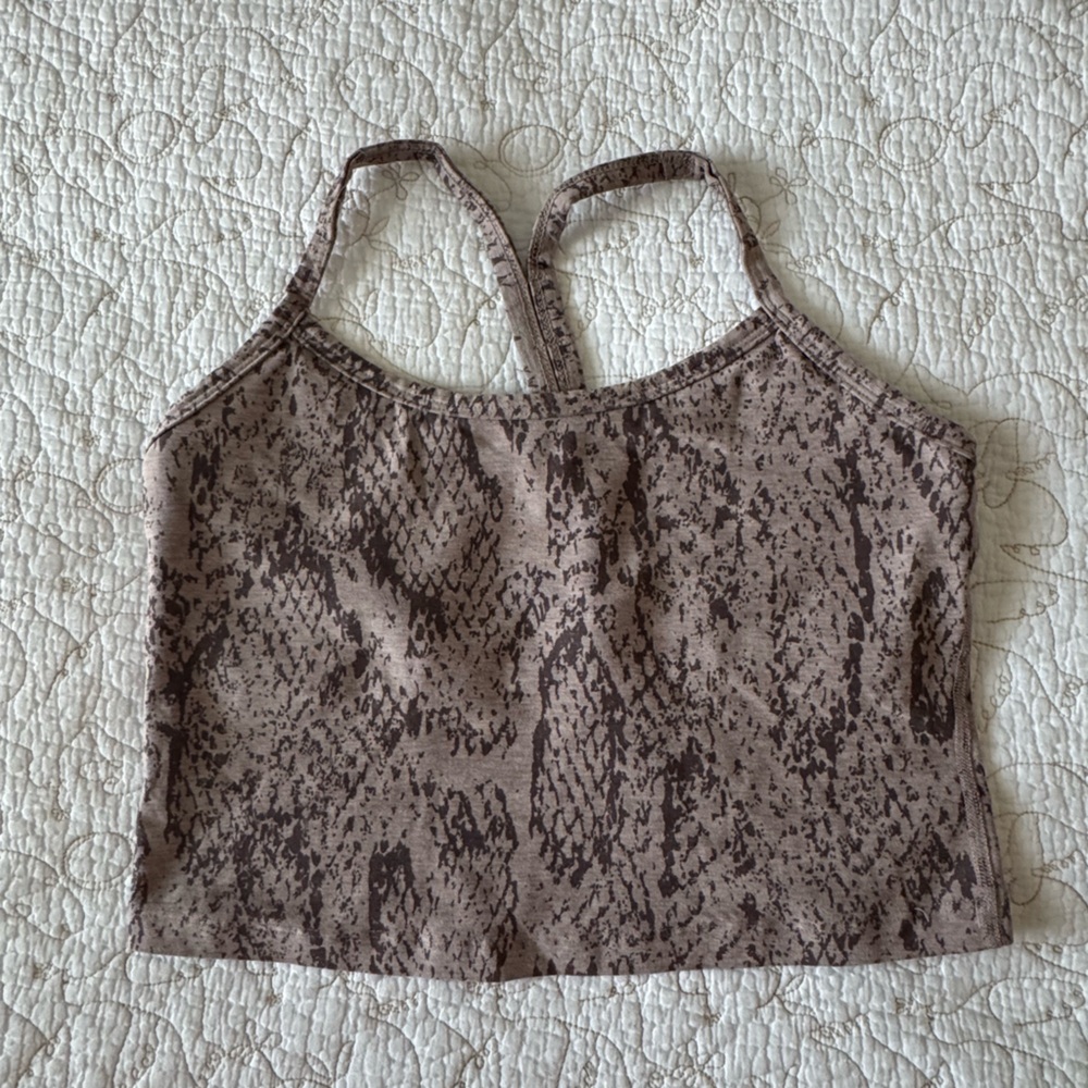 Beyond Yoga Slim Racerback Snake Print Crop Tank